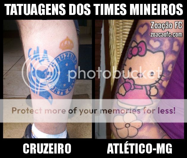 zoação-fc cruzeiro zuando galo atlético tatuagens times mineiros