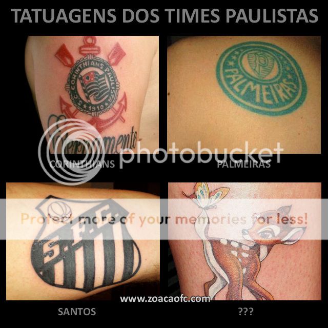 Zuação com o São Paulo: Tatuagens dos times paulistas zoação zuação são-paulo tatuagem bambi